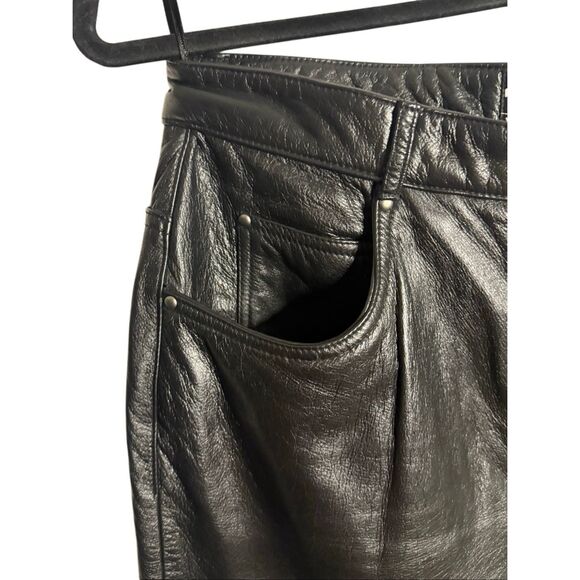 Wilsons Maxima Black Genuine Leather Pants Biker Rock Heavy Lined Womens SZ 16 - Picture 3 of 5